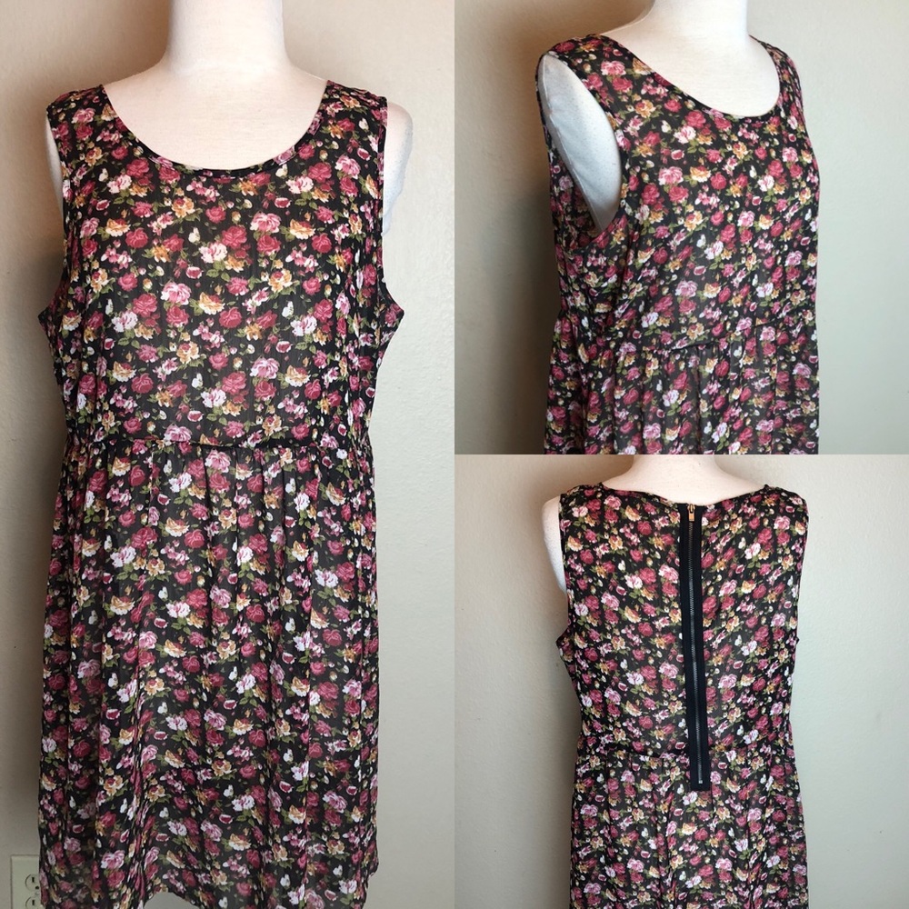 Vintage Baby Doll Dress/Top Floral Size L